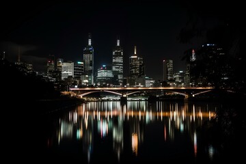 Fototapeta na wymiar night view of the city made by midjourney