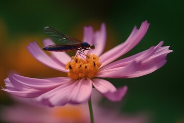 Naklejka premium bee on flower made by midjourney