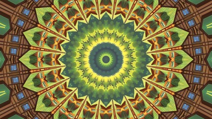 Looped kaleidoscope art VJ background. Kaleidoscope Pattern Template Background for mosaic design or print.