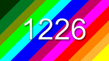 1226 colorful rainbow background year number