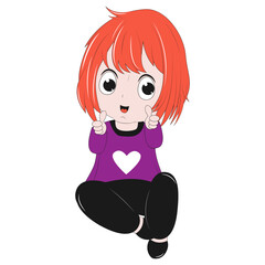 cute girl cartoon illustration