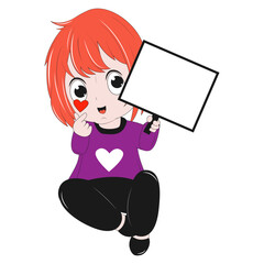 cute girl cartoon illustration