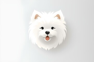 Fototapeta na wymiar white pomeranian dog made in midjourney