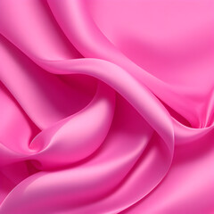 Obraz premium Pink abstract background. Silk satin crumbled. Soft fabric backdrop. Template for show case product. Generative ai art