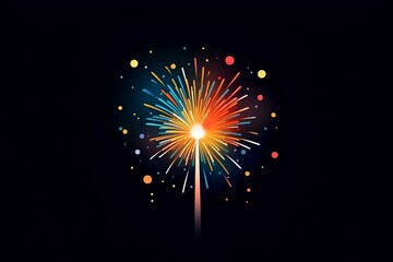 fireworks on the night sky made by midjourney