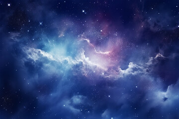 Obraz na płótnie Canvas Starry cosmic nebula and outer space universe galaxy anime styel