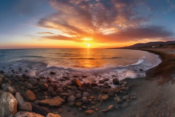 sunset on the beach made by midjourney