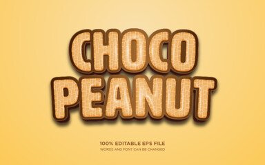 Chocolate Peanut 3d editable text style effect