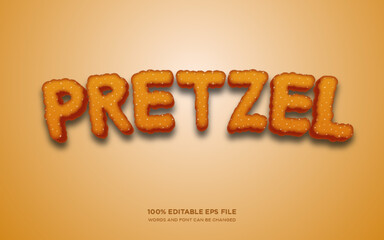 Pretzel 3d editable text style effect - obrazy, fototapety, plakaty