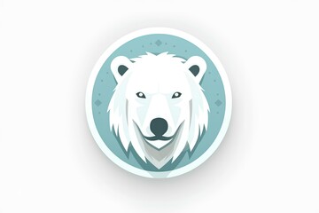 Naklejka premium polar bear icon made by midjourny