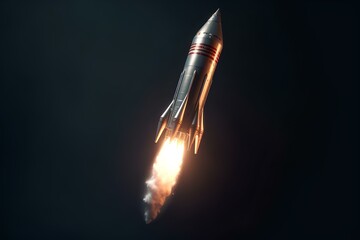 rocket on fire made by midjourny