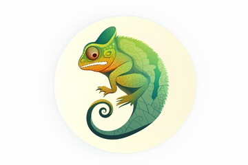 green chameleon cartoon made by midjourney	