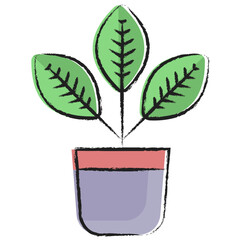 Hand drawn Croton plant icon © Icongeek26