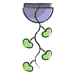 Hand drawn string of hearts plant icon