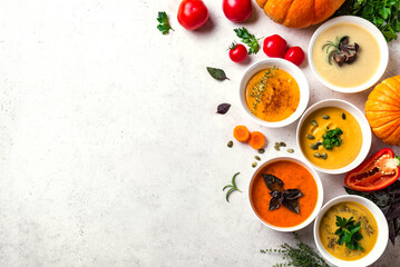 Autumn vegetable soups set - 637755093