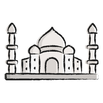 Hand drawn Tajmahal icon