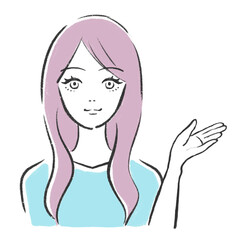 笑顔で商品説明する女性