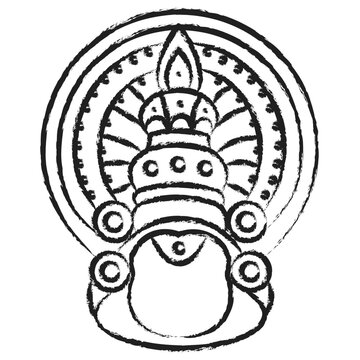 Hand drawn Kathakali icon