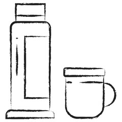 Hand drawn Thermo bottle icon