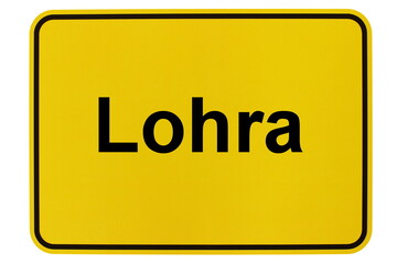 Illustration eines Ortsschildes der Gemeinde Lohra in Hessen