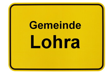 Illustration eines Ortsschildes der Gemeinde Lohra in Hessen