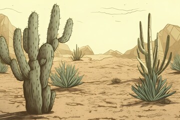 cactus in the desert made by midjourney