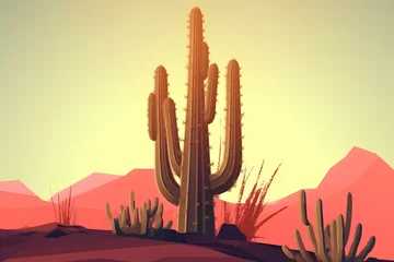 Fototapeten cactus in the desert made by midjourney © Teo