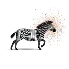 Fototapeta na wymiar zebra isolated on white made by midjourney