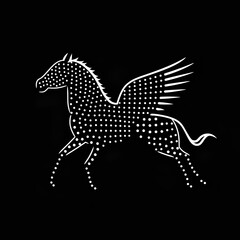 silhouette of a horse made by midjourney