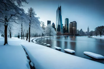 Fotobehang winter in the city © Sagra  Photography 