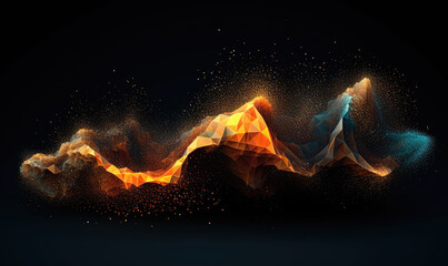 Abstract analysis visualization. Landing page wallpaper. For banner, postcard, book illustration. Created with generative AI tools