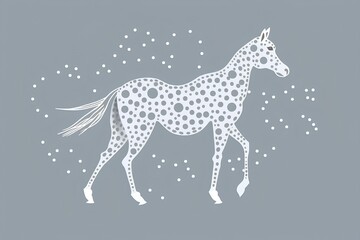 horse with snowflakes made by midjourney