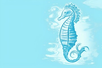 Fototapeta premium sea horse illustration made by midjourney