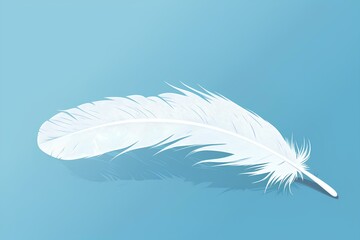 white feather on blue background made by midjourney