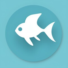 Fototapeta premium shark icon on round internet button made by midjourney