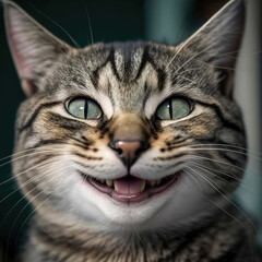 Obraz premium Smiling cat close-up