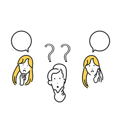 不安な表情をする親子・若い家族のイメージイラスト素材