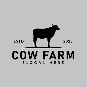 cow logo icon vector illustration