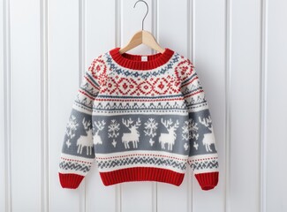 Christmas knitted sweater created with Generative AI technology.