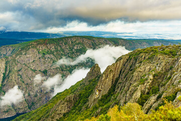 River Sil Canyon, Galicia Spain. Mountain view.