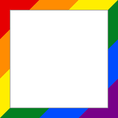 LGBT Pride frame with white square for note Background. LGBTQ+ Rainbow Flag Background Vector. Background or Wallpaper for Pride Month