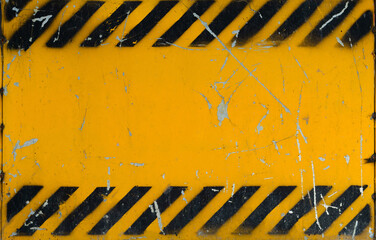 Grunge construction sign, blank warning sign for background