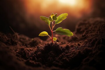 Emerging life. Glimpse into growth of young plants. From seed to sprout. Nurturing nature journey of growth. Green beginnings. Exploring vitality