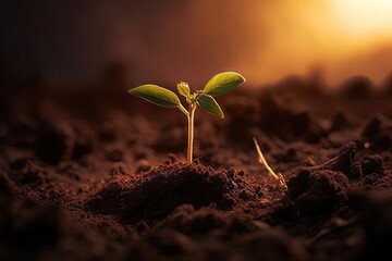 Emerging life. Glimpse into growth of young plants. From seed to sprout. Nurturing nature journey of growth. Green beginnings. Exploring vitality