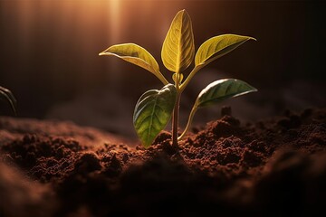 Emerging life. Glimpse into growth of young plants. From seed to sprout. Nurturing nature journey of growth. Green beginnings. Exploring vitality