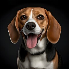 A playful Beagle dog sticking out its tongue created with Generative AI technology