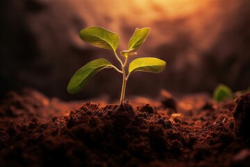 Emerging life. Glimpse into growth of young plants. From seed to sprout. Nurturing nature journey of growth. Green beginnings. Exploring vitality