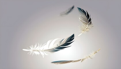 feather on a white background Ai generative