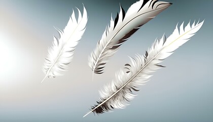 white feather isolated on black Ai generative