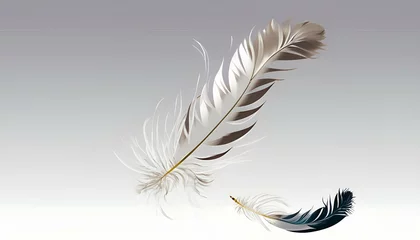 Tableaux sur verre Plumes white feather on  background Ai generative